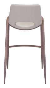Desi Beige & Walnut Barstool (Set of 2) by Zuomod at Eve Furniture