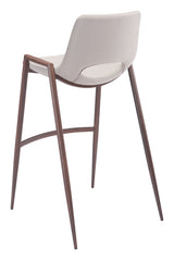 Desi Beige & Walnut Barstool (Set of 2) by Zuomod at Eve Furniture