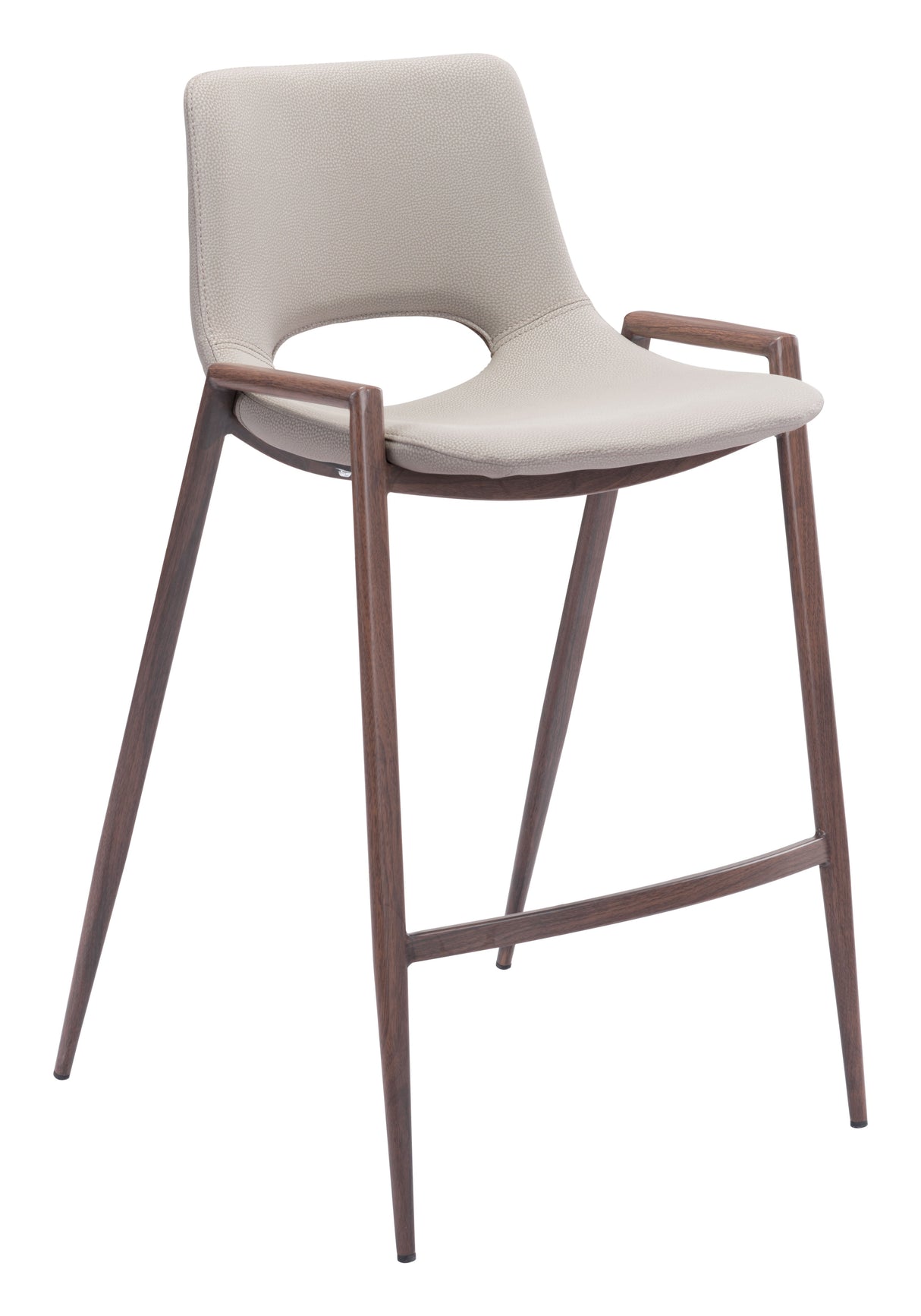 Desi Beige & Walnut Counter Stool (Set of 2) by Zuomod at Eve Furniture