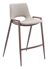 Desi Beige & Walnut Counter Stool (Set of 2) by Zuomod at Eve Furniture