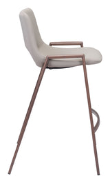 Desi Beige & Walnut Counter Stool (Set of 2) by Zuomod at Eve Furniture