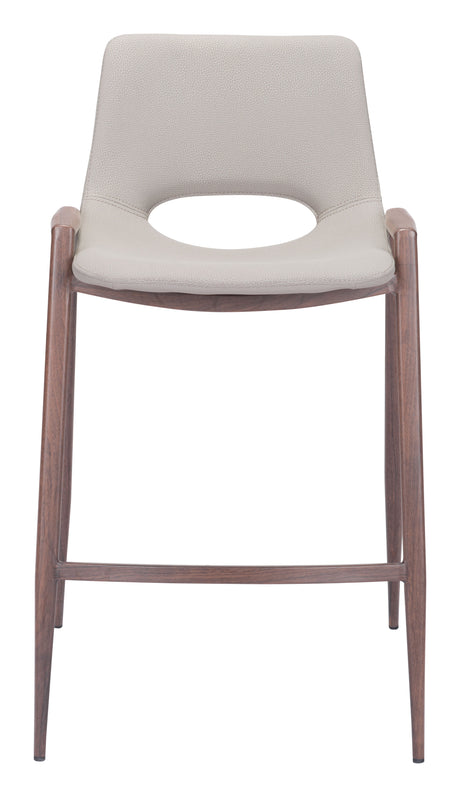 Desi Beige & Walnut Counter Stool (Set of 2) by Zuomod at Eve Furniture