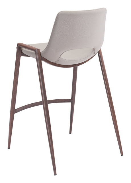 Desi Beige & Walnut Counter Stool (Set of 2) by Zuomod at Eve Furniture
