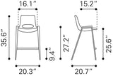Desi Beige & Walnut Counter Stool (Set of 2) by Zuomod at Eve Furniture