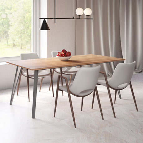 Desi Beige & Walnut Dining Chair (Set of 2) by Zuomod at Eve Furniture