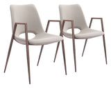 Desi Beige & Walnut Dining Chair (Set of 2) by Zuomod at Eve Furniture