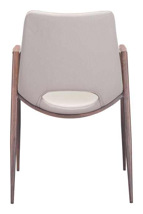 Desi Beige & Walnut Dining Chair (Set of 2) by Zuomod at Eve Furniture