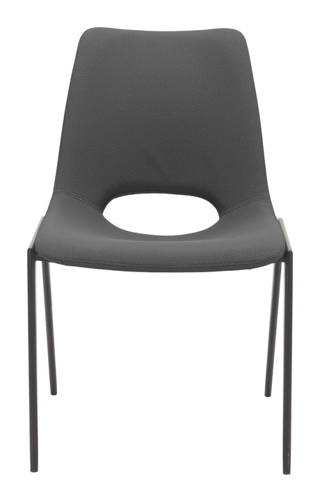 Desi Black Armless Dining Chair (Set of 2) by Zuomod at Eve Furniture