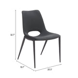 Desi Black Armless Dining Chair (Set of 2) by Zuomod at Eve Furniture