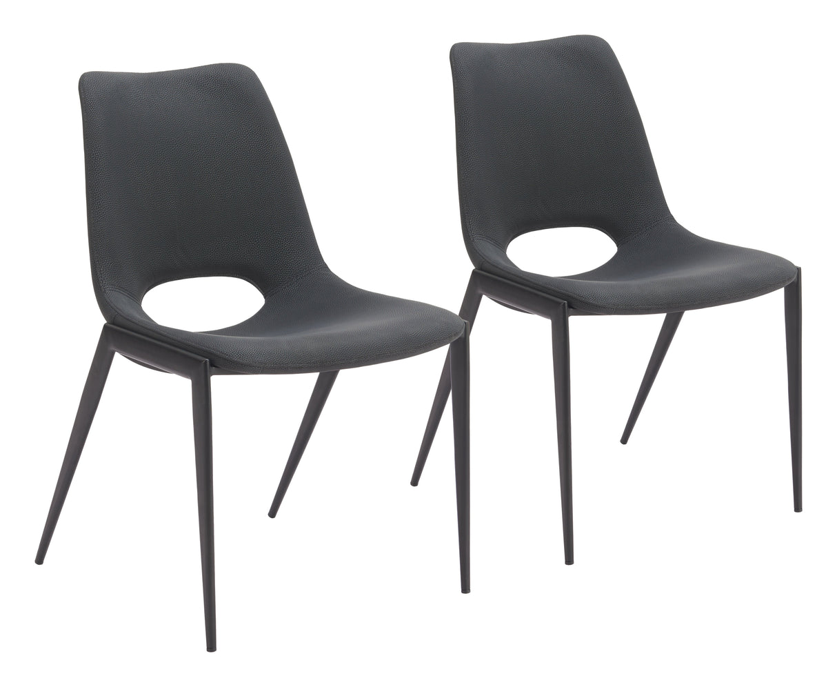Desi Black Armless Dining Chair (Set of 2) by Zuomod at Eve Furniture