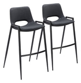 Desi Black Barstool (Set of 2) by Zuomod at Eve Furniture