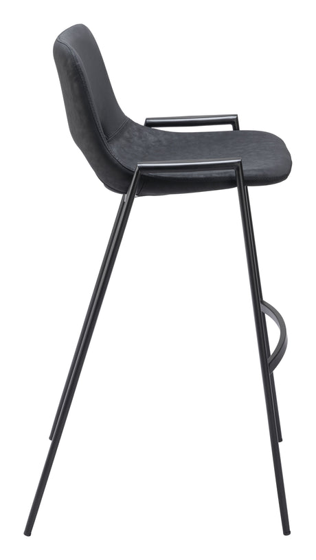 Desi Black Barstool (Set of 2) by Zuomod at Eve Furniture