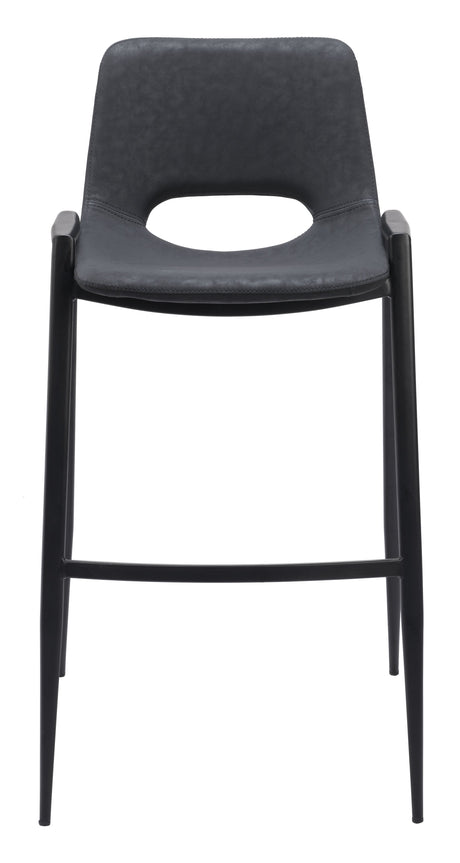 Desi Black Barstool (Set of 2) by Zuomod at Eve Furniture