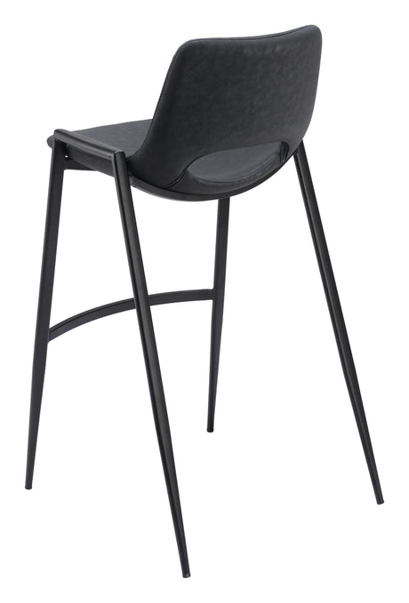 Desi Black Barstool (Set of 2) by Zuomod at Eve Furniture