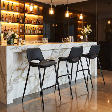Desi Black Barstool (Set of 2) by Zuomod at Eve Furniture