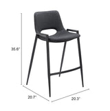 Desi Black Counter Stool (Set of 2) by Zuomod at Eve Furniture