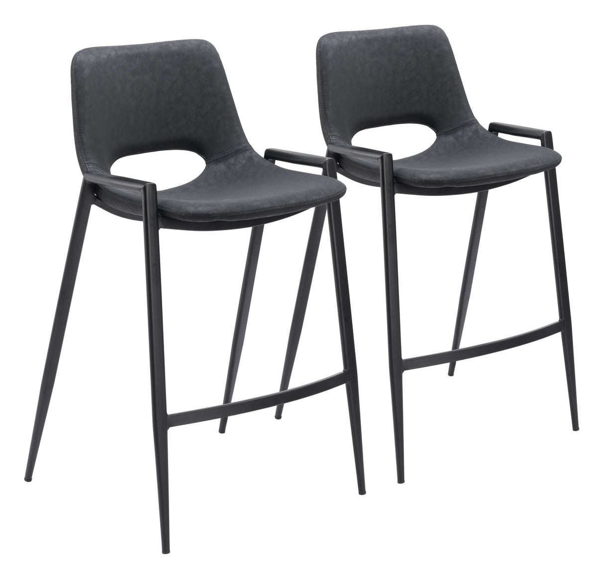 Desi Black Counter Stool (Set of 2) by Zuomod at Eve Furniture