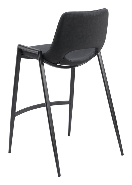 Desi Black Counter Stool (Set of 2) by Zuomod at Eve Furniture