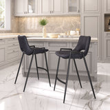 Desi Black Counter Stool (Set of 2) by Zuomod at Eve Furniture
