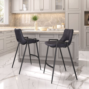 Desi Black Counter Stool (Set of 2) by Zuomod at Eve Furniture