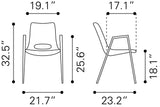 Desi Black Dining Chair (Set of 2) by Zuomod at Eve Furniture
