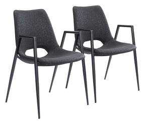 Desi Black Dining Chair (Set of 2) by Zuomod at Eve Furniture