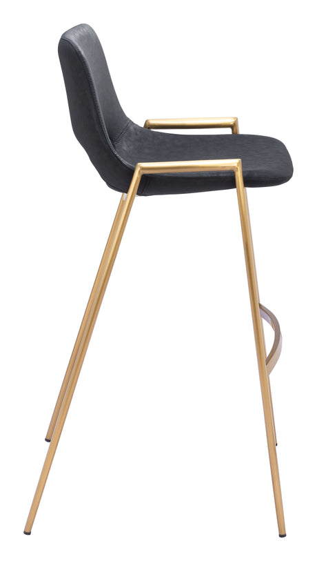 Desi Black & Gold Barstool (Set of 2) by Zuomod at Eve Furniture