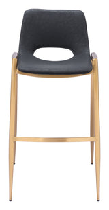 Desi Black & Gold Barstool (Set of 2) by Zuomod at Eve Furniture