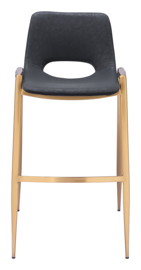 Desi Black & Gold Barstool (Set of 2) by Zuomod at Eve Furniture