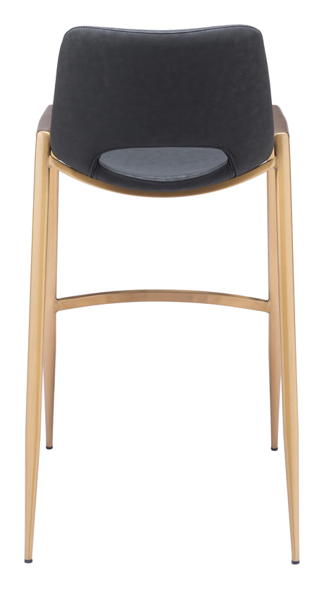 Desi Black & Gold Barstool (Set of 2) by Zuomod at Eve Furniture