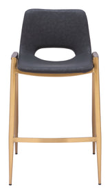 Desi Black & Gold Counter Stool (Set of 2) by Zuomod at Eve Furniture