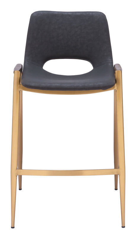 Desi Black & Gold Counter Stool (Set of 2) by Zuomod at Eve Furniture
