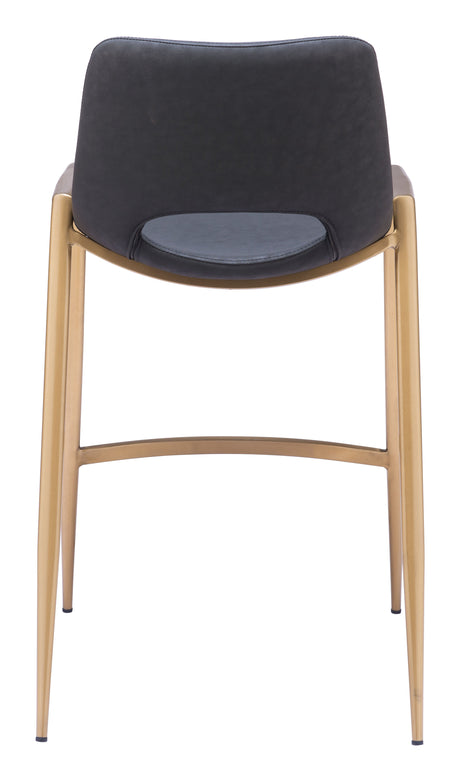 Desi Black & Gold Counter Stool (Set of 2) by Zuomod at Eve Furniture