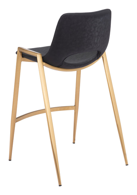 Desi Black & Gold Counter Stool (Set of 2) by Zuomod at Eve Furniture