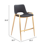 Desi Black & Gold Counter Stool (Set of 2) by Zuomod at Eve Furniture