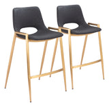 Desi Black & Gold Counter Stool (Set of 2) by Zuomod at Eve Furniture