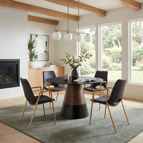 Desi Black & Gold Dining Chair (Set of 2) by Zuomod at Eve Furniture