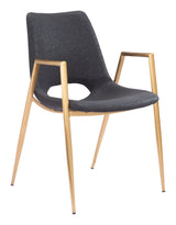 Desi Black & Gold Dining Chair (Set of 2) by Zuomod at Eve Furniture