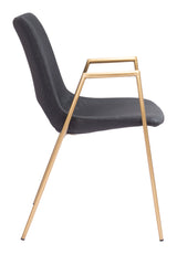 Desi Black & Gold Dining Chair (Set of 2) by Zuomod at Eve Furniture