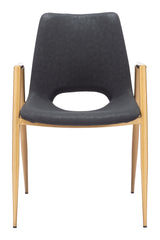 Desi Black & Gold Dining Chair (Set of 2) by Zuomod at Eve Furniture