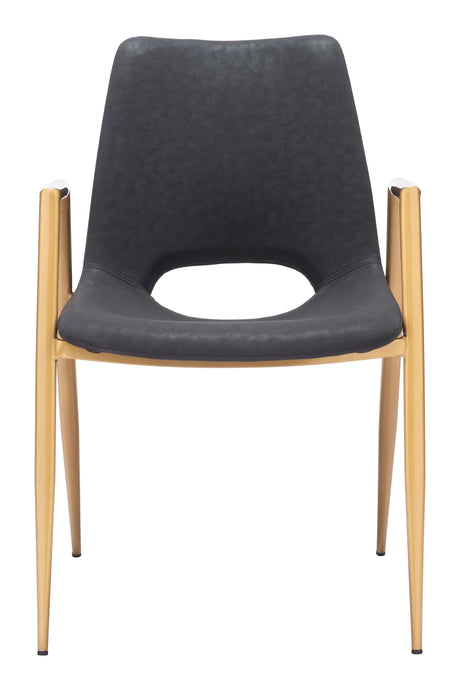 Desi Black & Gold Dining Chair (Set of 2) by Zuomod at Eve Furniture