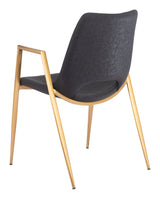 Desi Black & Gold Dining Chair (Set of 2) by Zuomod at Eve Furniture