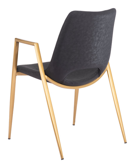 Desi Black & Gold Dining Chair (Set of 2) by Zuomod at Eve Furniture