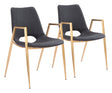 Desi Black & Gold Dining Chair (Set of 2) by Zuomod at Eve Furniture
