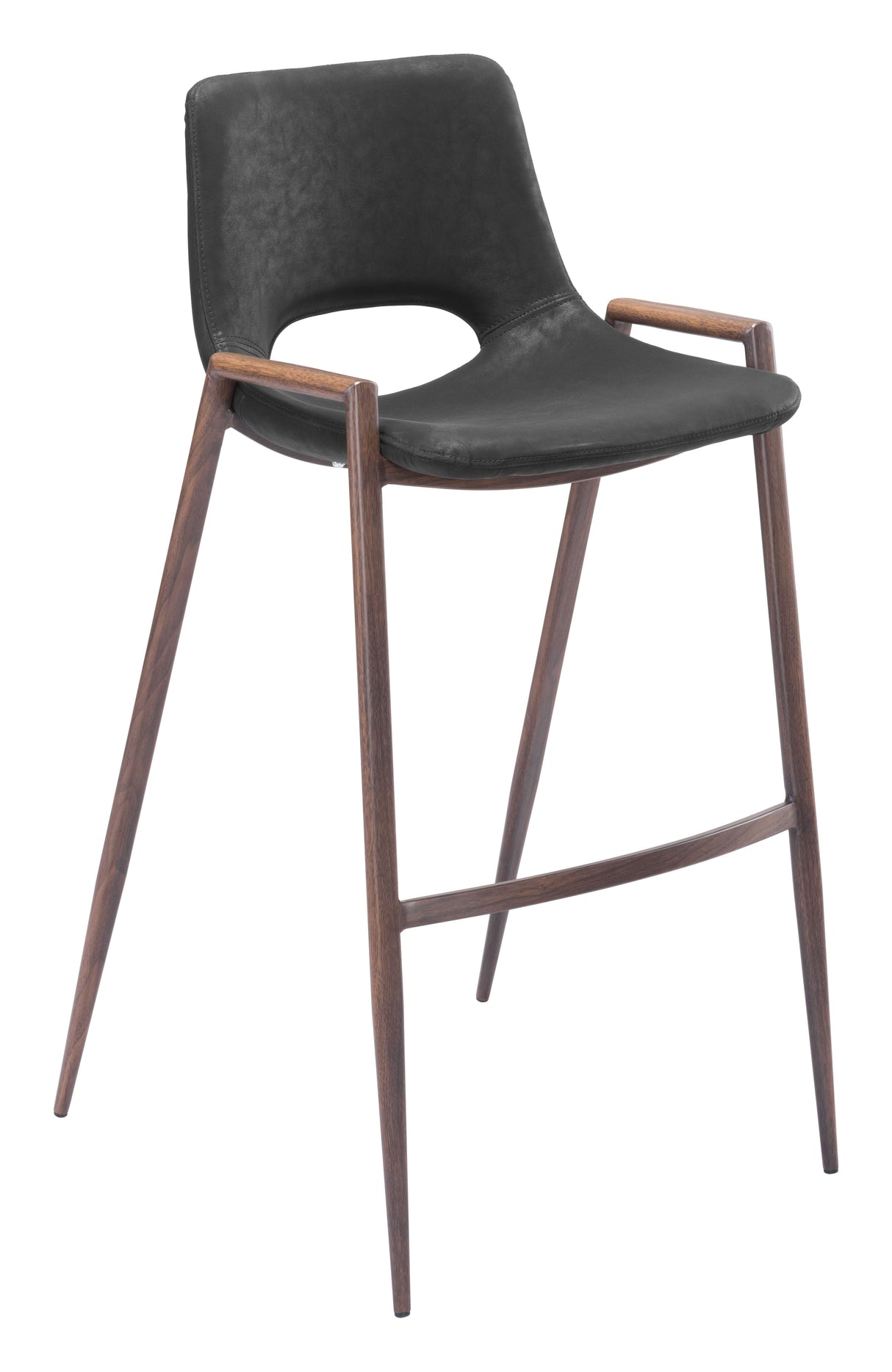 Desi Black & Walnut Barstool (Set of 2) by Zuomod at Eve Furniture