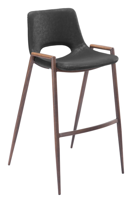 Desi Black & Walnut Barstool (Set of 2) by Zuomod at Eve Furniture