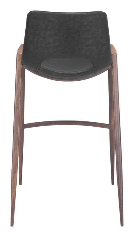 Desi Black & Walnut Barstool (Set of 2) by Zuomod at Eve Furniture