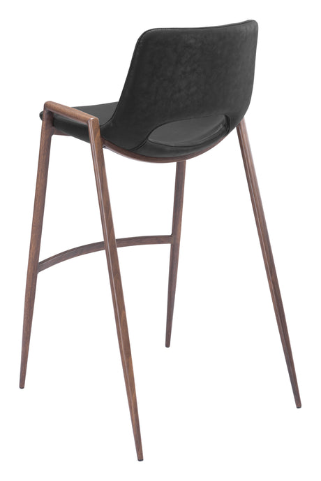 Desi Black & Walnut Barstool (Set of 2) by Zuomod at Eve Furniture
