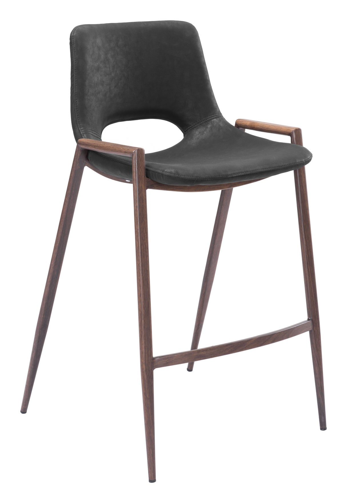 Desi Black & Walnut Counter Stool (Set of 2) by Zuomod at Eve Furniture