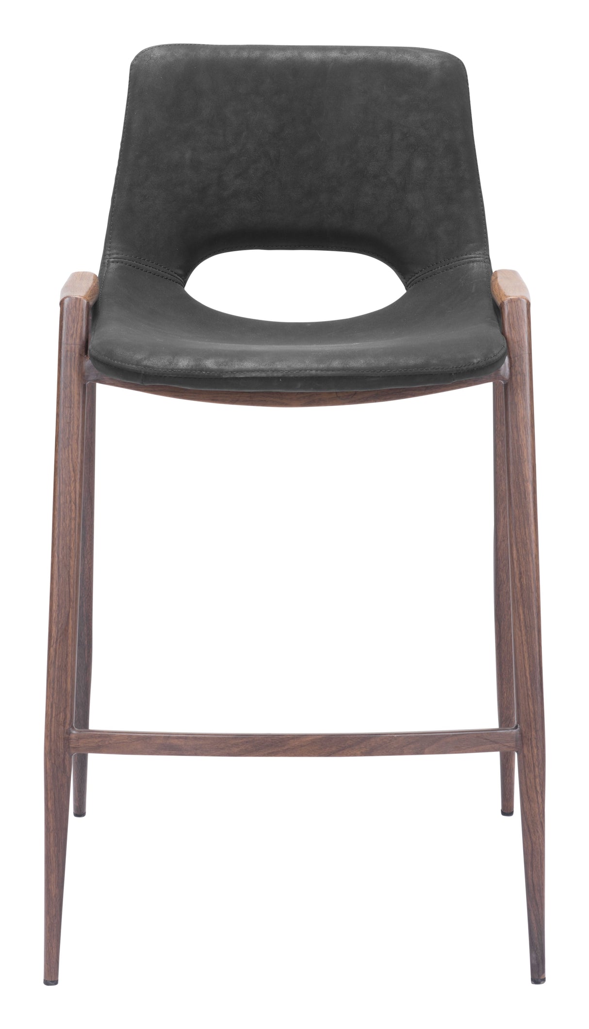 Desi Black & Walnut Counter Stool (Set of 2) by Zuomod at Eve Furniture